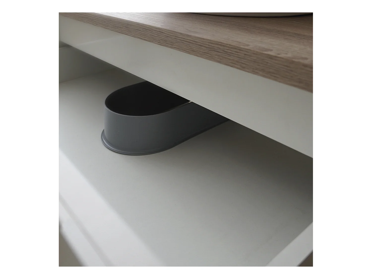 Meuble de salle de bain sous-vasque coloris Blanc/chêne cambrien (lavabo non inclus) - Longueur 82 x Profondeur 47 x Hauteur 82 cm