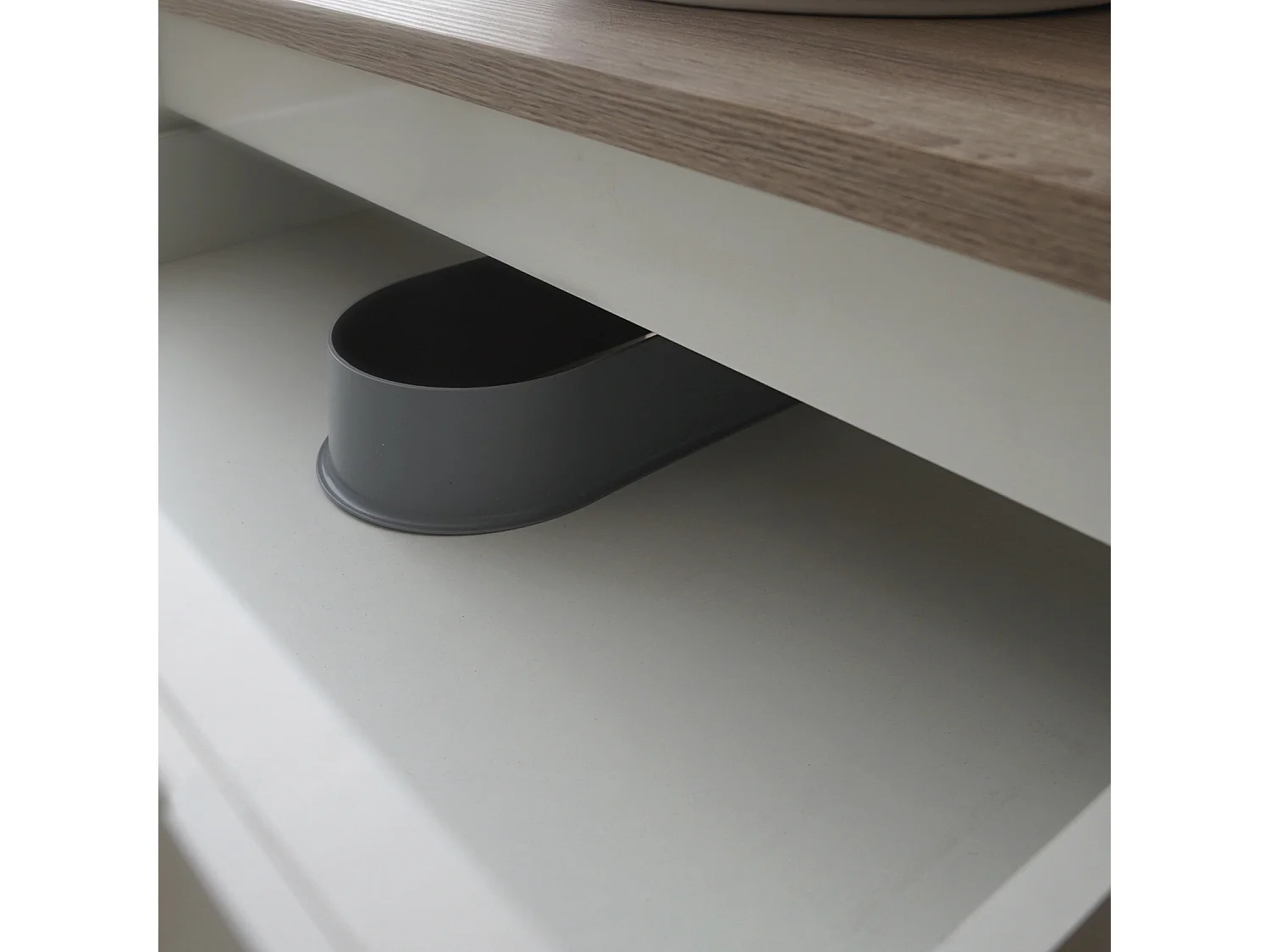 Meuble de salle de bain sous-vasque coloris Blanc/chêne cambrien (lavabo non inclus) - Longueur 82 x Profondeur 47 x Hauteur 82 cm