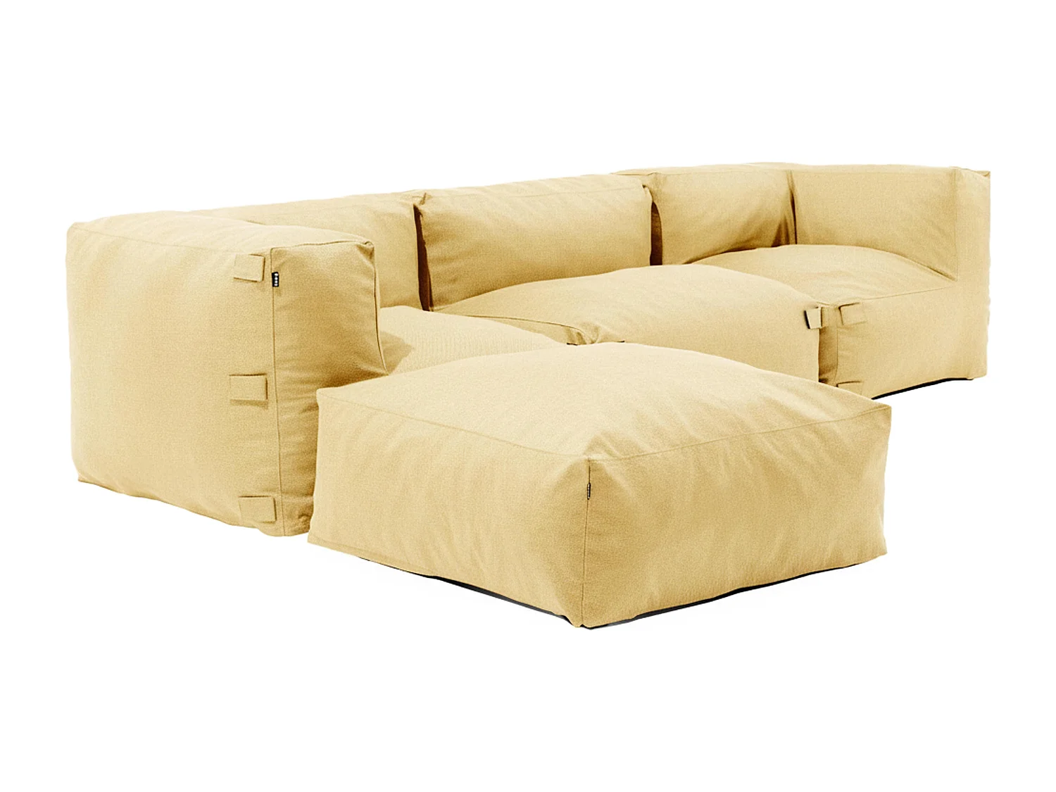 Canapé d'angle modulable 4 places jaune clair