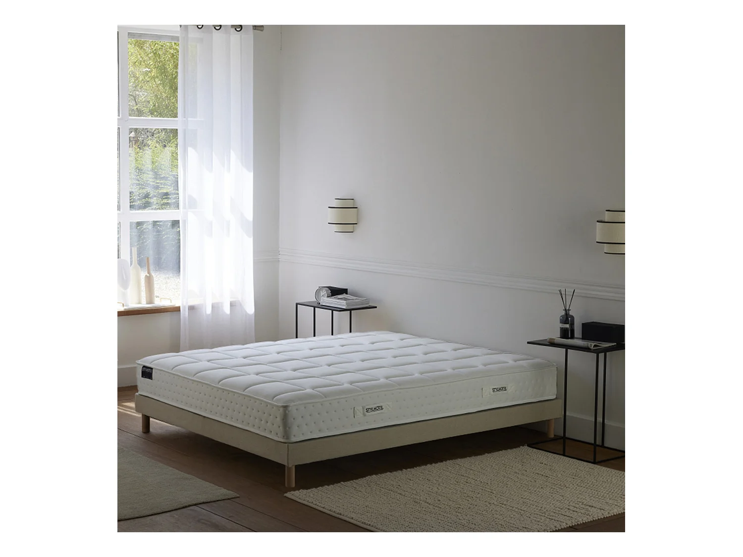 Sommier en kit à lattes, beige Dimensions - 140 x 190 cm