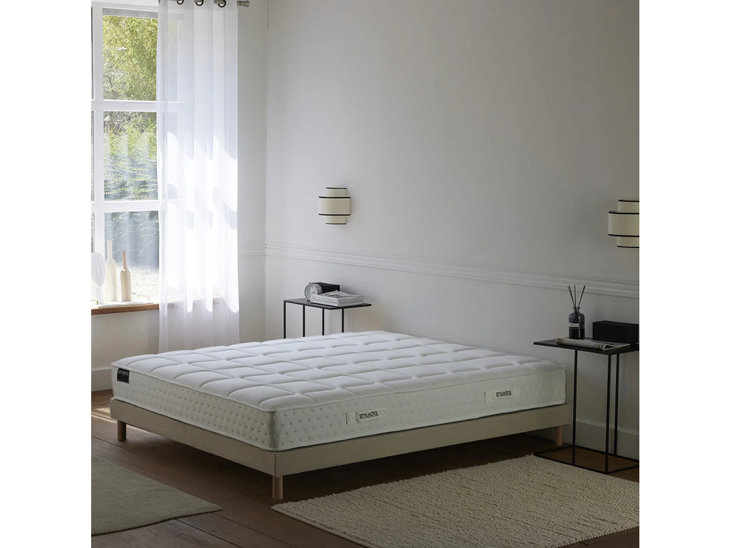 Sommier en kit à lattes, beige Dimensions - 140 x 190 cm