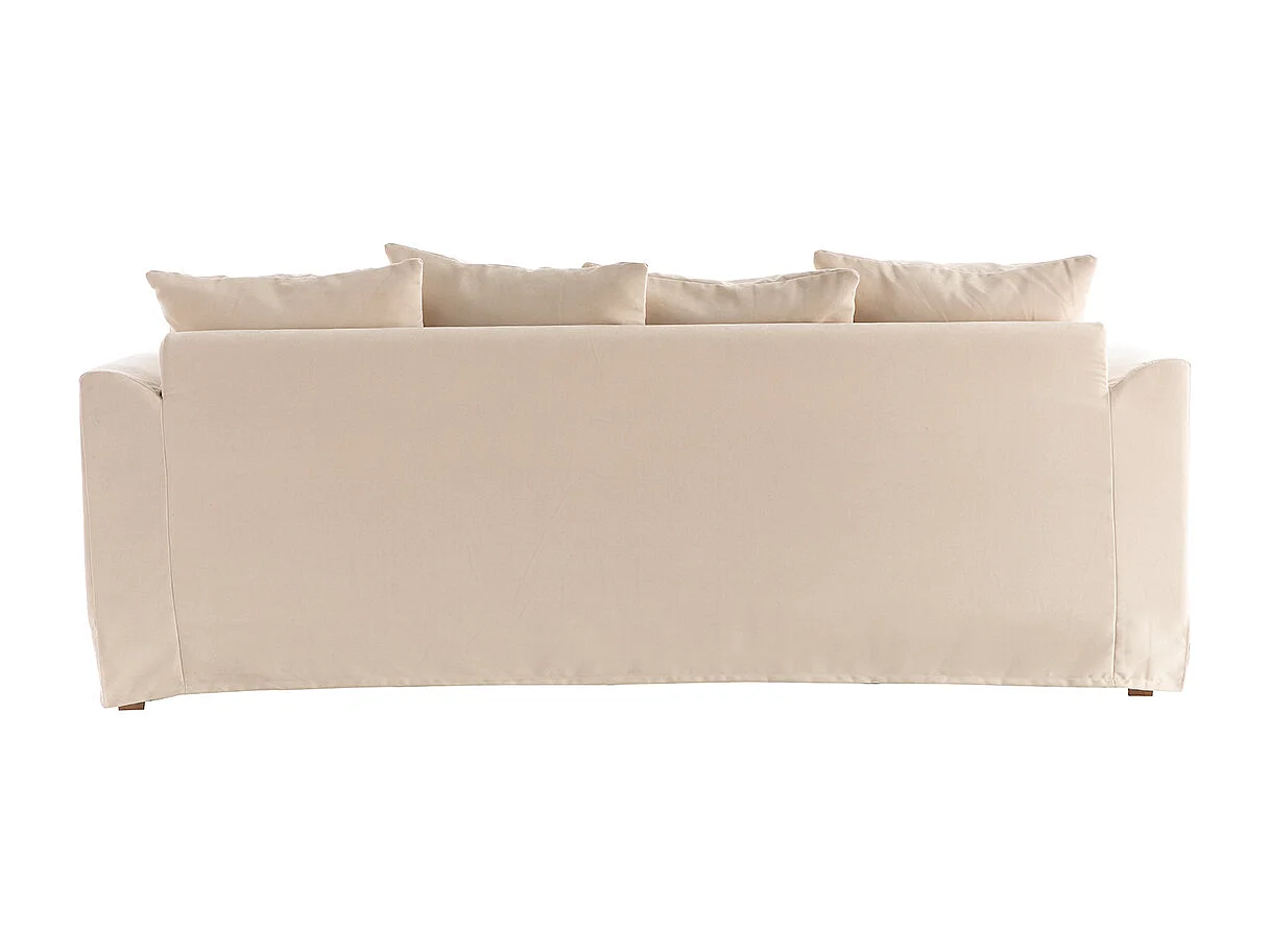 Canapé déhoussable 3 places en tissu écru FEVER