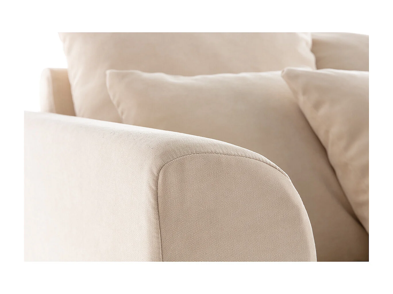 Canapé déhoussable 3 places en tissu écru FEVER