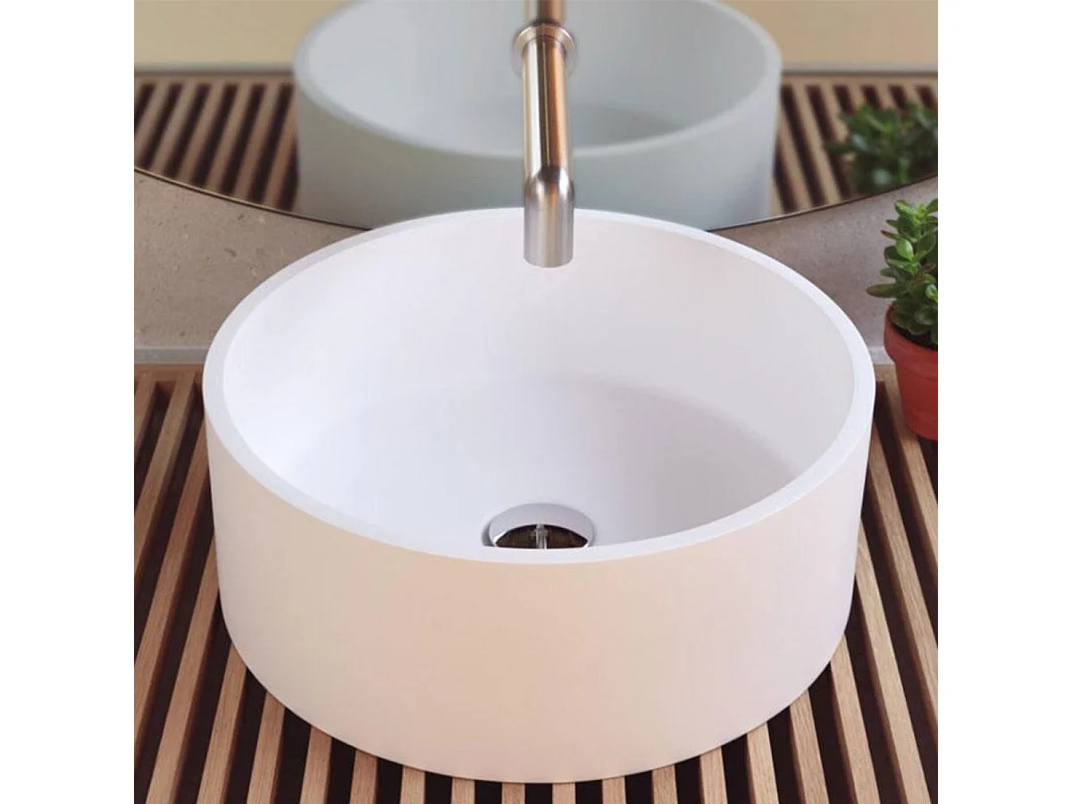 Rundes Aufsatzwaschbecken aus Sanydur LUCENA Ø40 cm