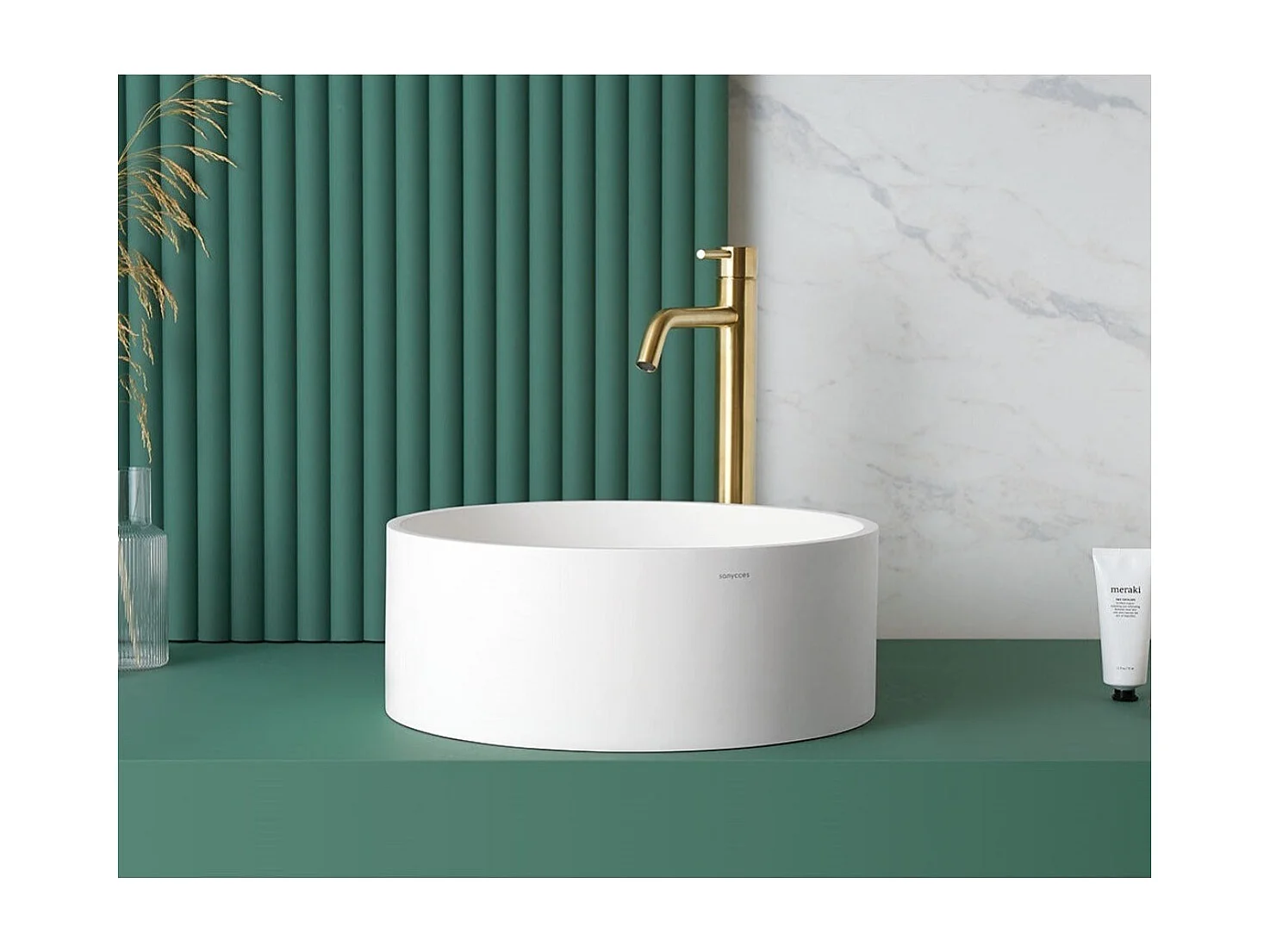 Rundes Aufsatzwaschbecken aus Sanydur LUCENA Ø40 cm