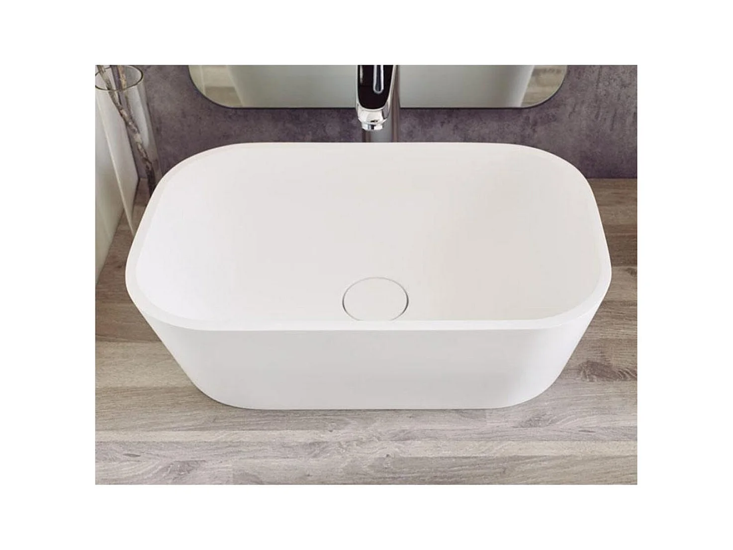 Lavabo rectangular para encimera en Solid Surface RUST