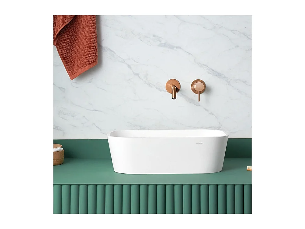 Lavabo rectangular para encimera en Solid Surface RUST