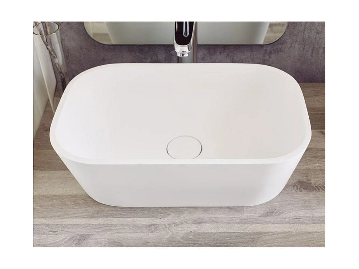 Rechteckiges Aufsatzwaschbecken aus Solid Surface RUST 50 x 31 cm