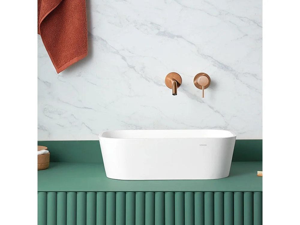 Rechteckiges Aufsatzwaschbecken aus Solid Surface RUST 50 x 31 cm