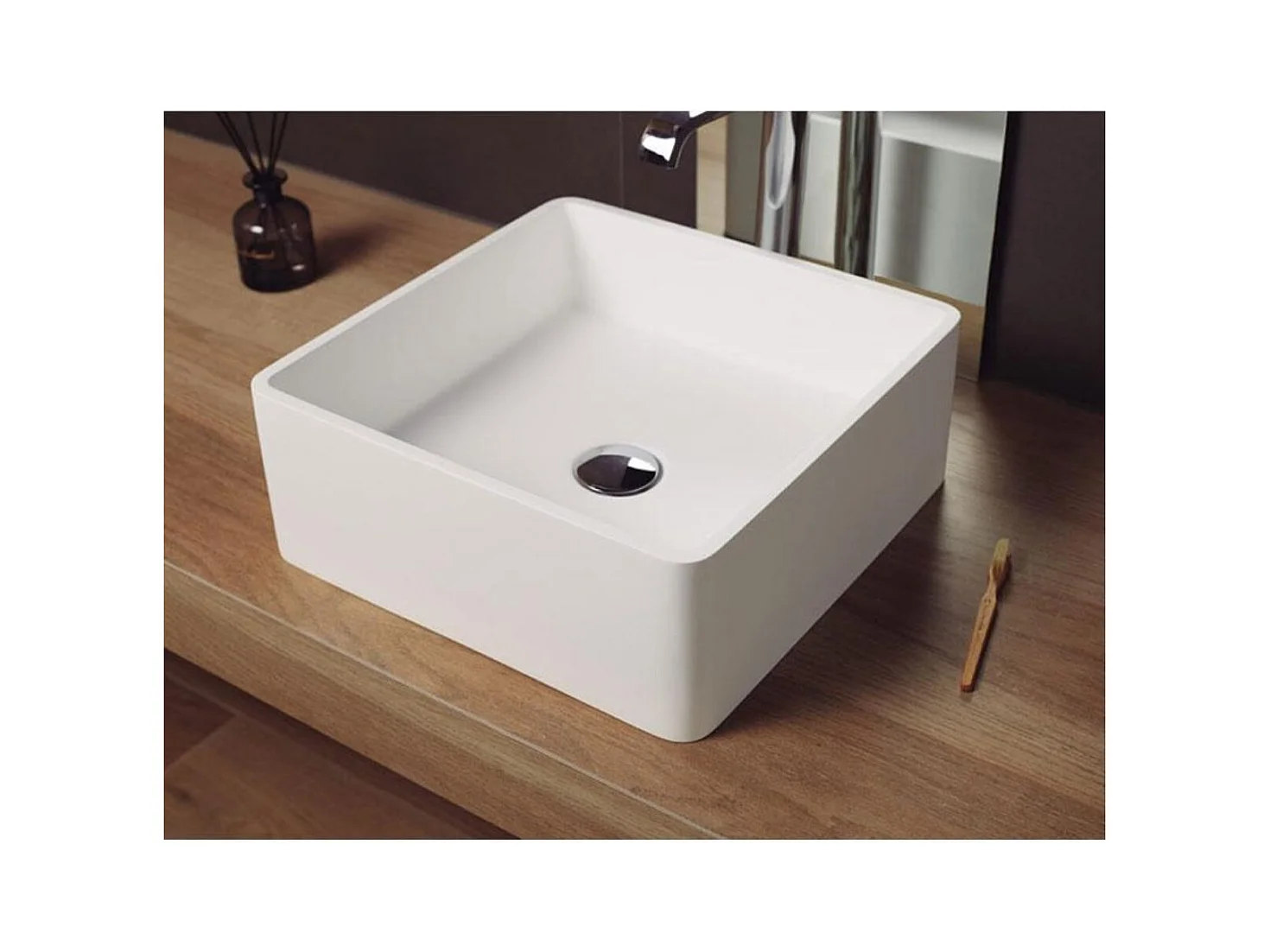 Lavabo cuadrado para encimera en Sanydur ARTANA  40 x 40 cm