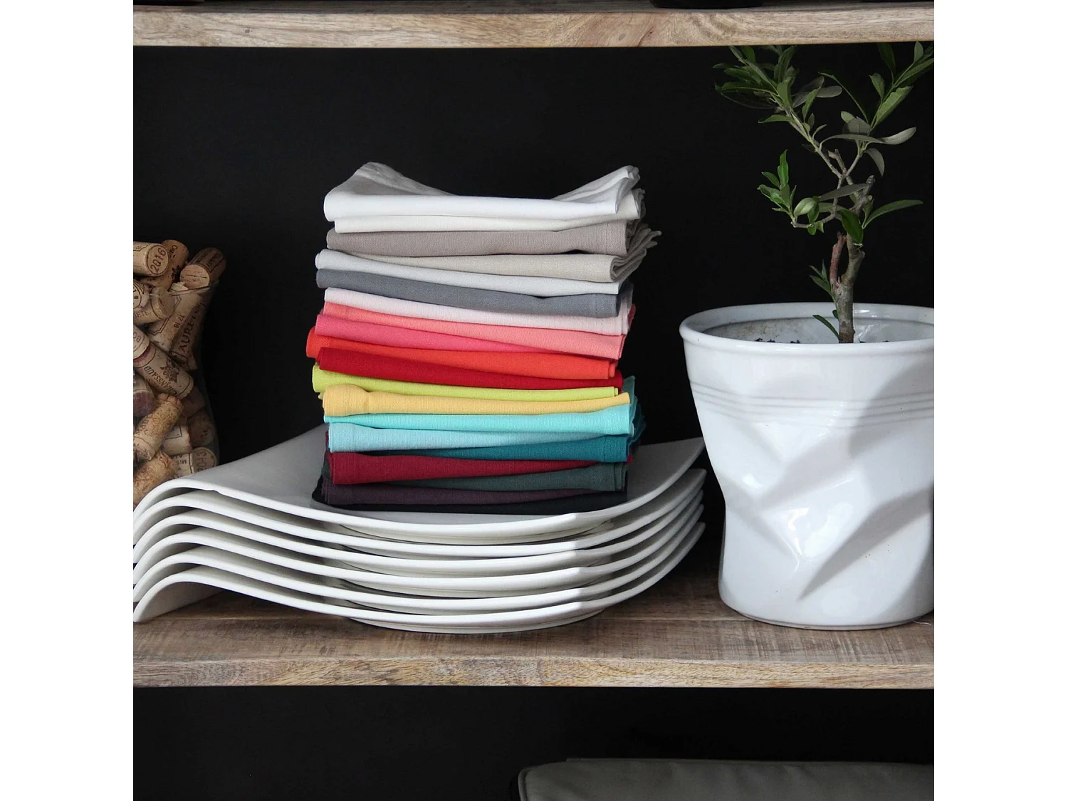 Serviette de table unie et colorée