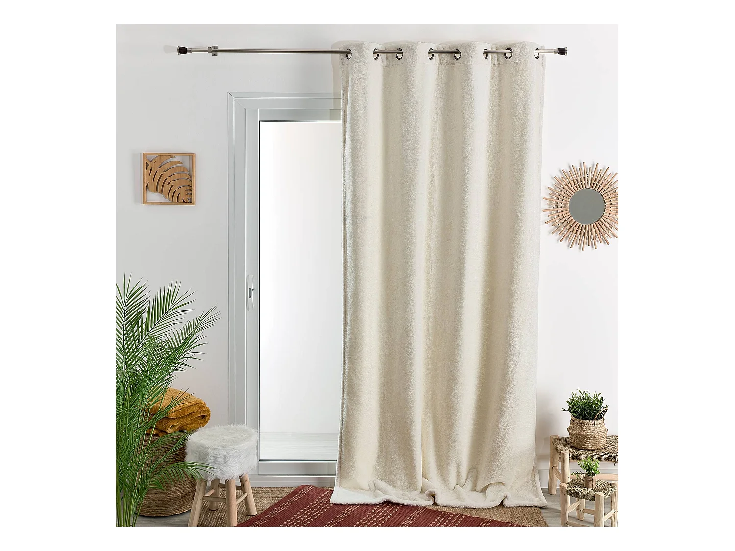 Rideau épais imitation fourrure polaire