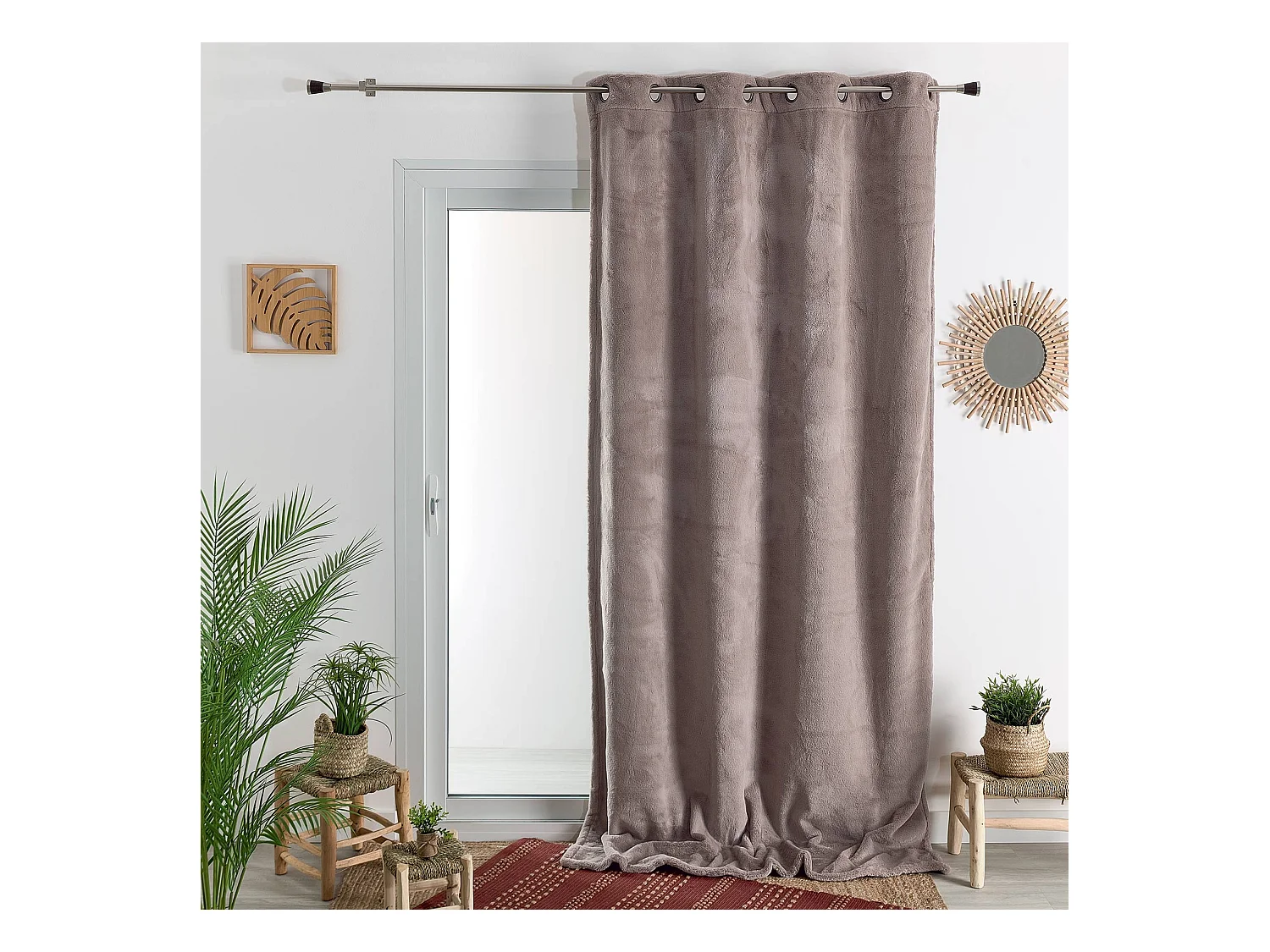 Rideau épais imitation fourrure polaire