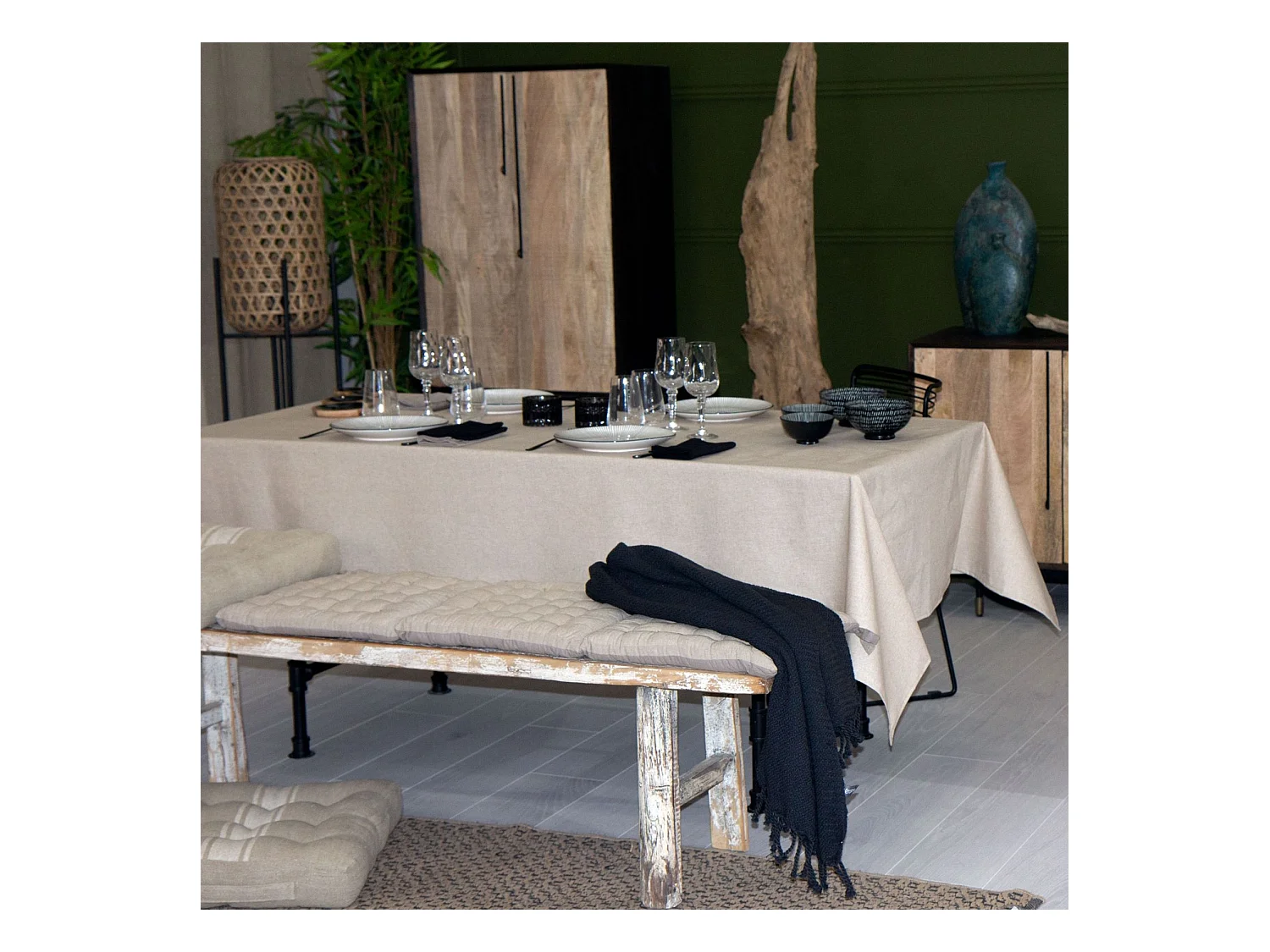 Nappe facile à nettoyer poly-coton