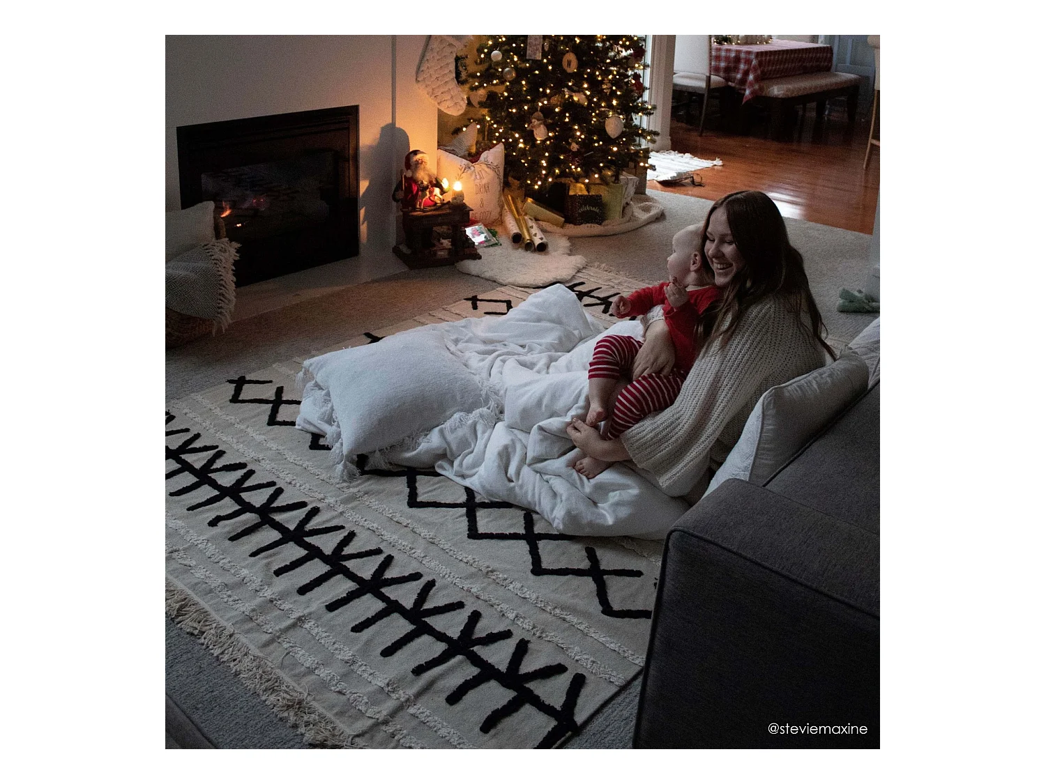 Tapis lavable bereber toile