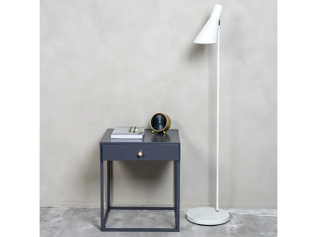 Table de Chevet 1 Tiroir "Bakal" 50cm Gris