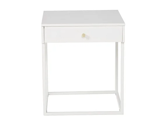 Table de Chevet 1 Tiroir "Bakal" 50cm Blanc