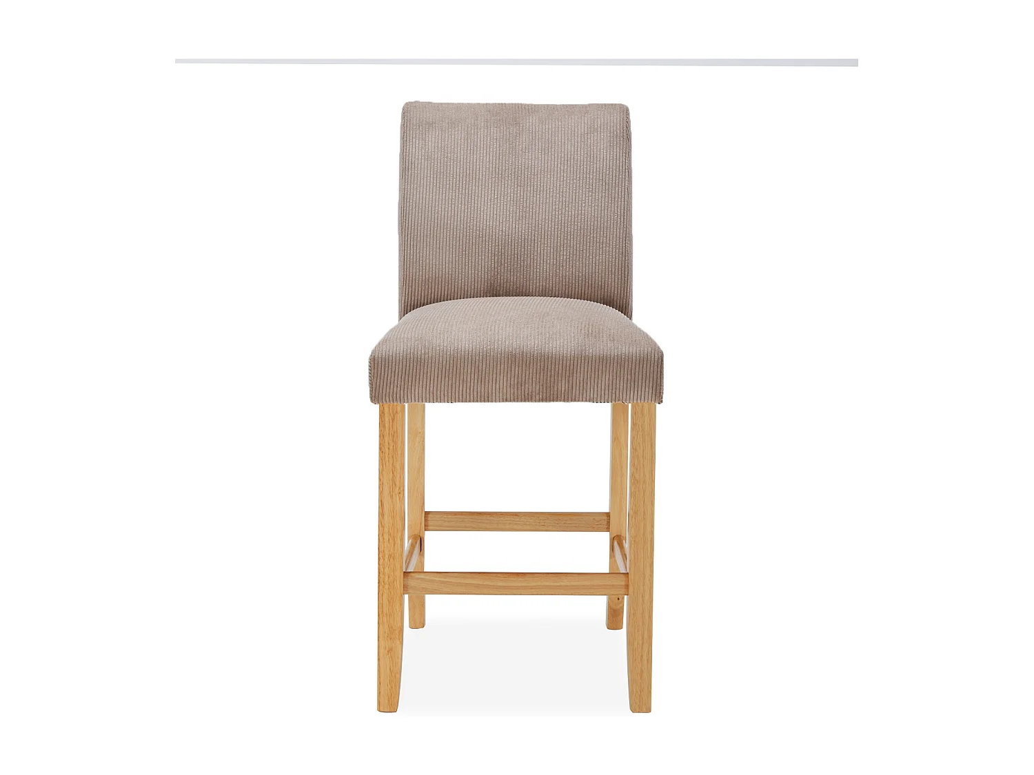 Lot de 2 chaises de bar en bois Rosie velours côtelé Taupe - H65cm