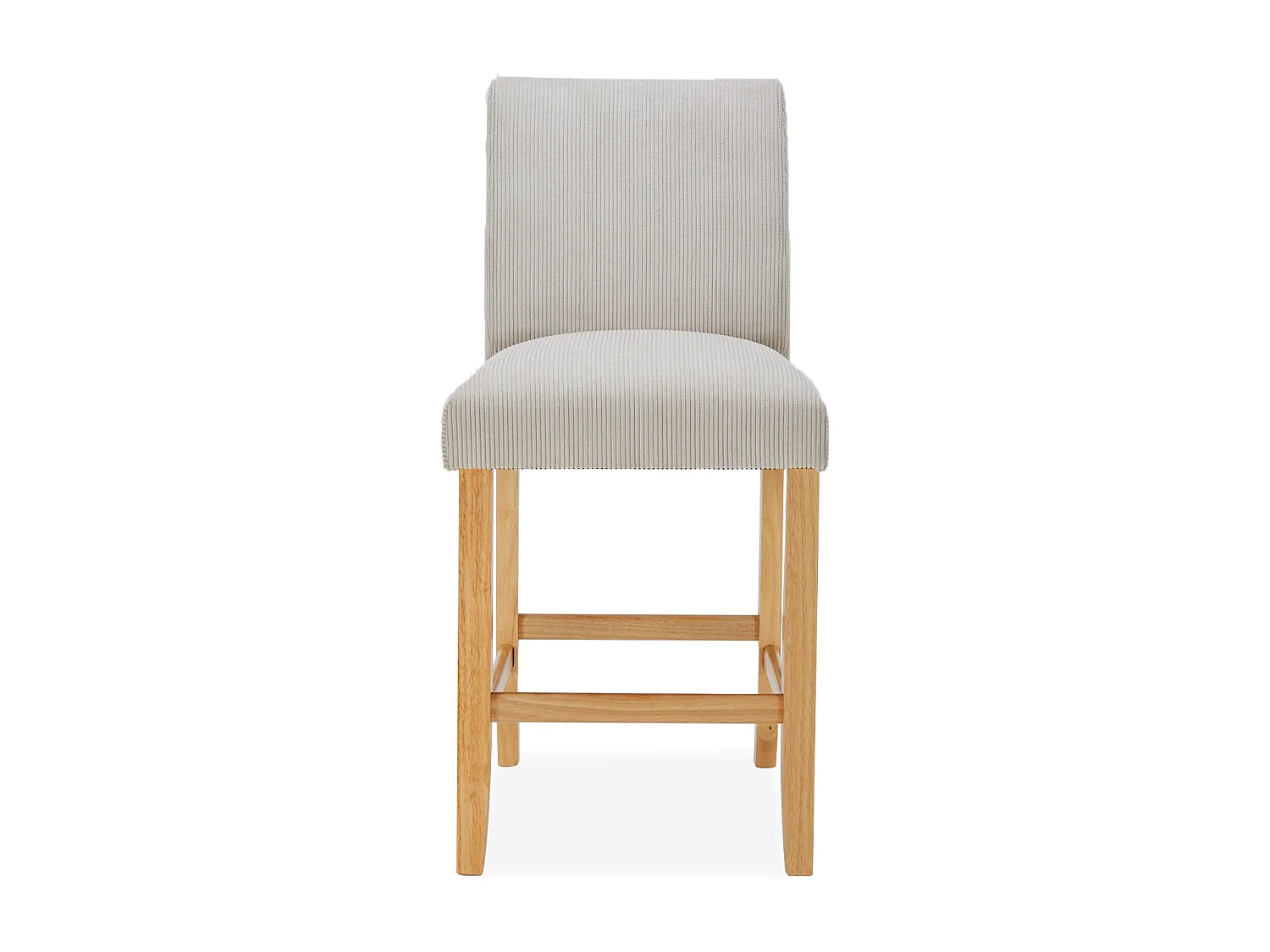 Lot de 2 chaises de bar en bois Rosie velours côtelé Beige - H65cm