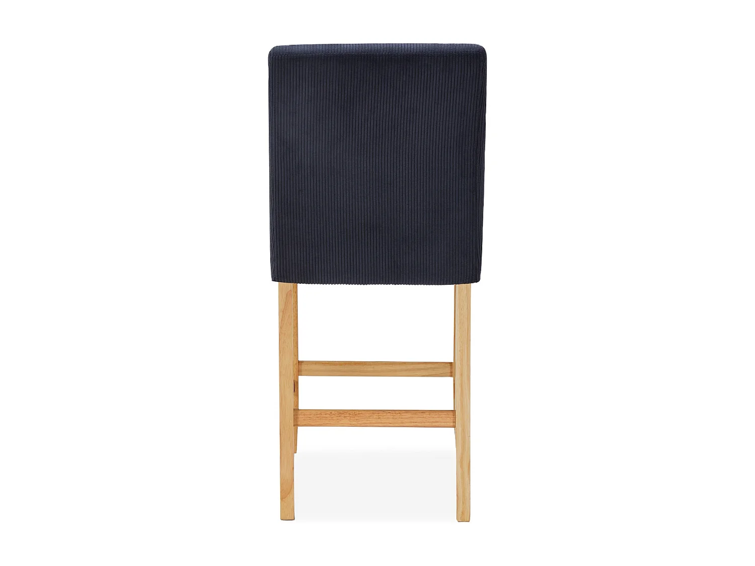 Lot de 2 chaises de bar en bois Rosie velours côtelé Noir - H65cm