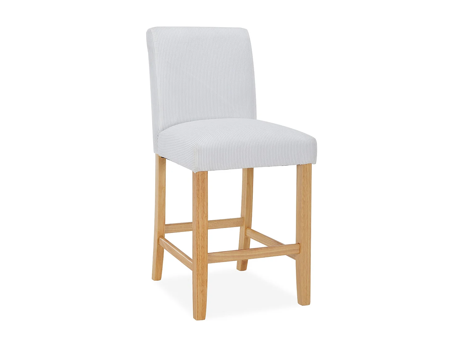 Lot de 2 chaises de bar en bois Rosie velours côtelé Blanc - H65cm