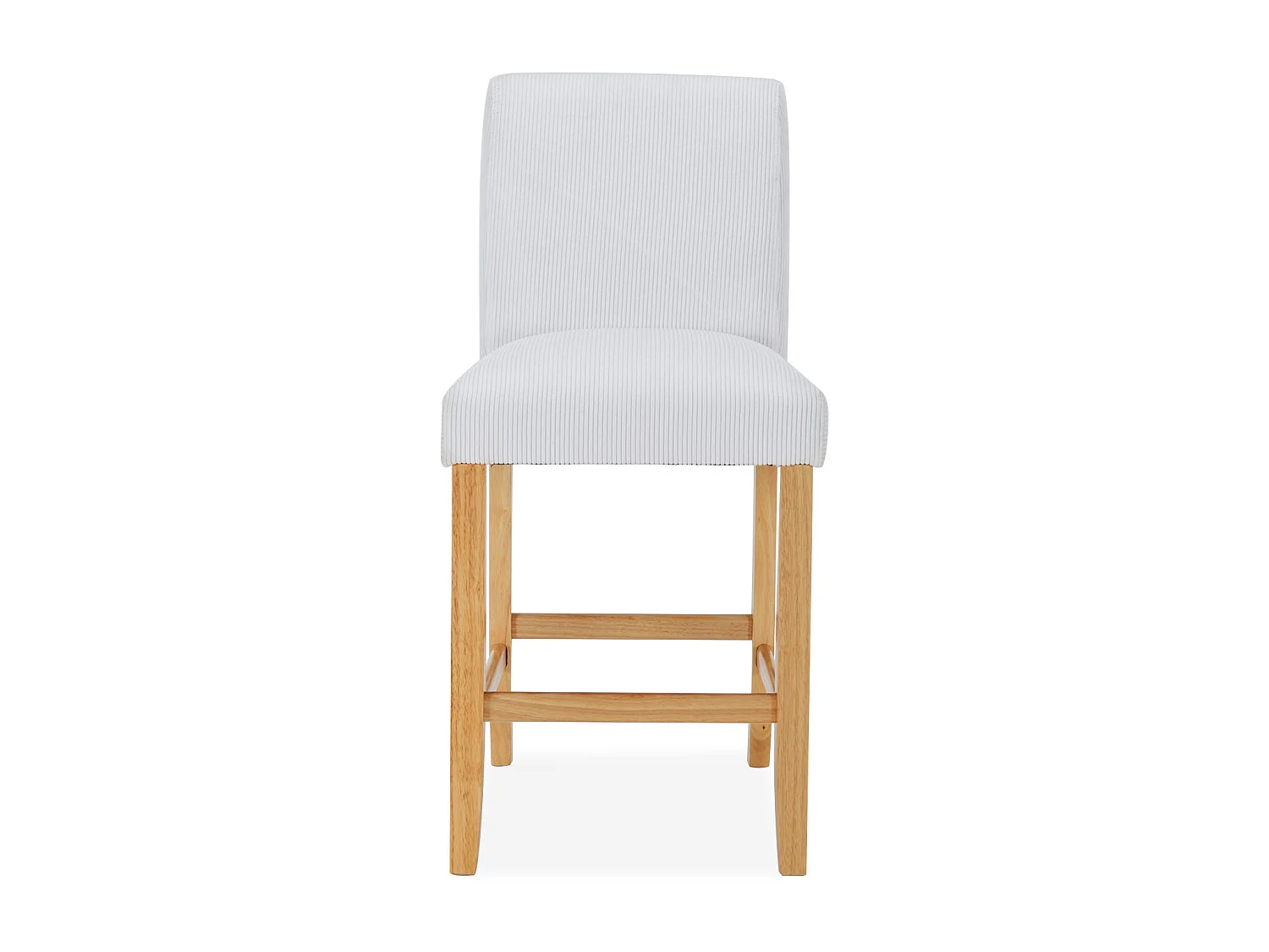 Lot de 2 chaises de bar en bois Rosie velours côtelé Blanc - H65cm