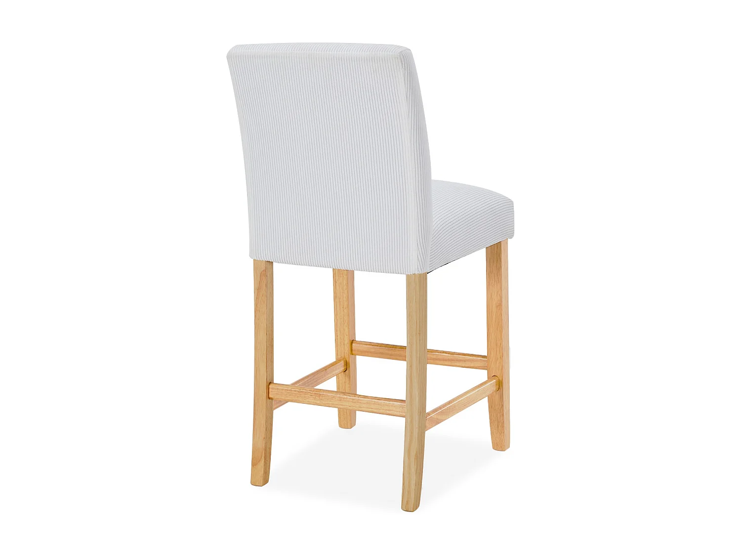 Lot de 2 chaises de bar en bois Rosie velours côtelé Blanc - H65cm