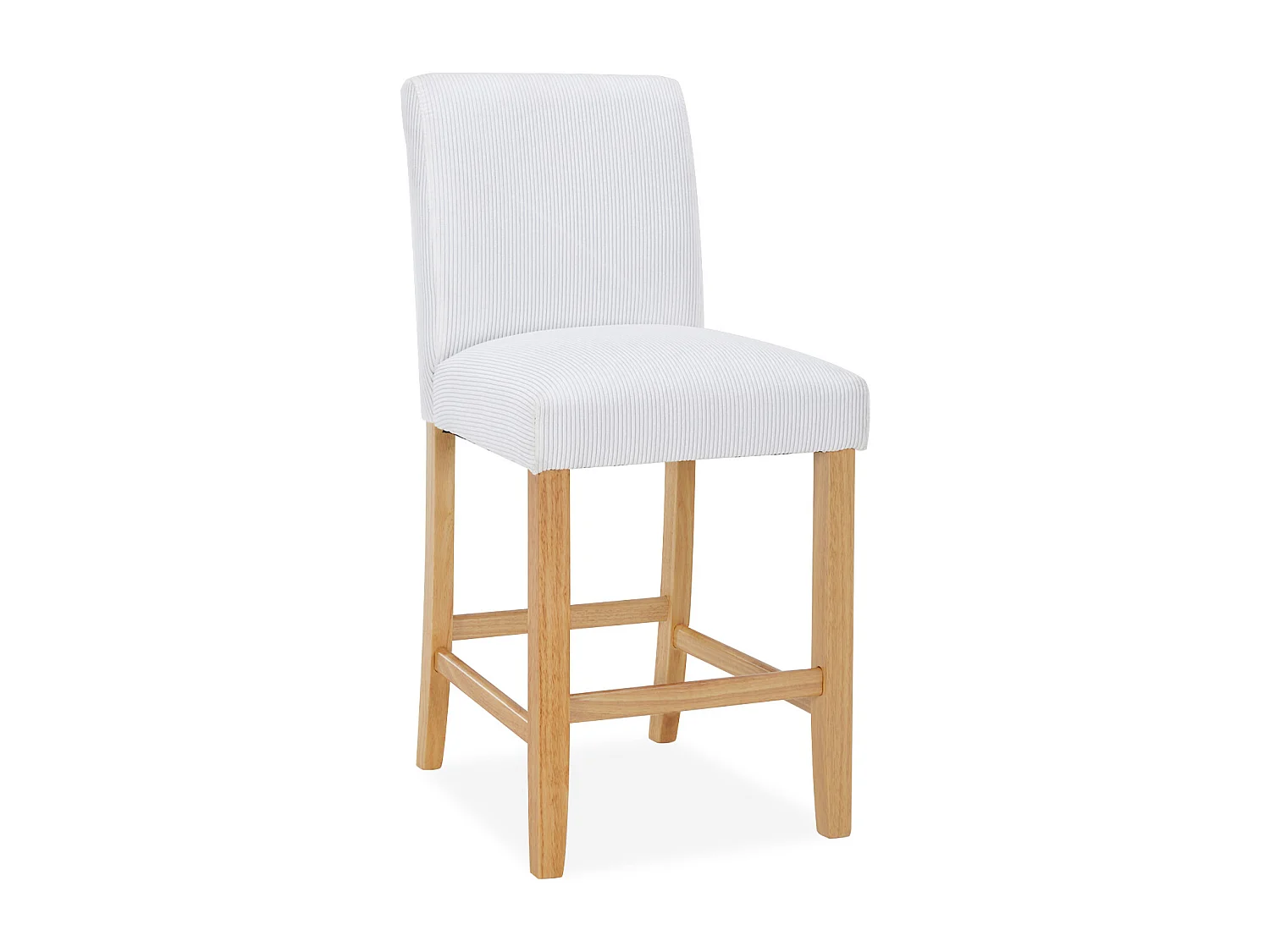 Lot de 2 chaises de bar en bois Rosie velours côtelé Blanc - H65cm