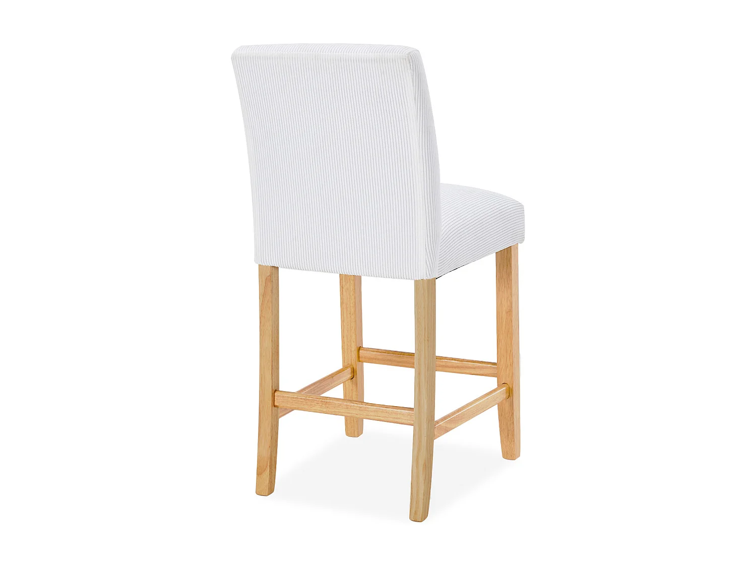 Lot de 2 chaises de bar en bois Rosie velours côtelé Blanc - H65cm