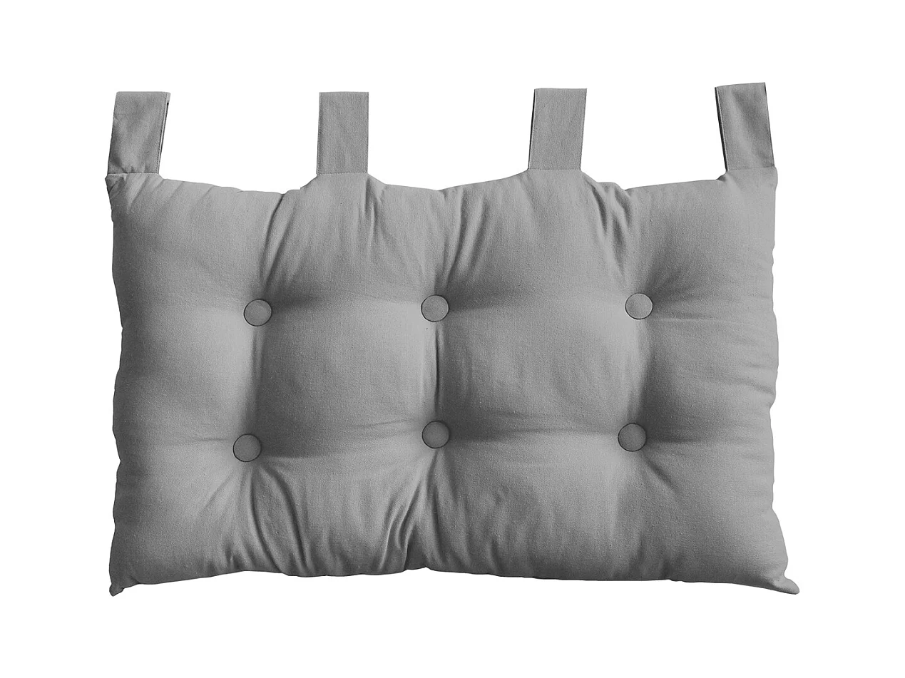 Coussin Tête de Lit Uni "Panama" 70cm Gris Clair