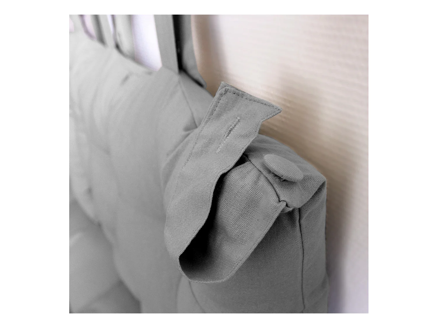 Coussin Tête de Lit Uni "Panama" 70cm Gris Clair