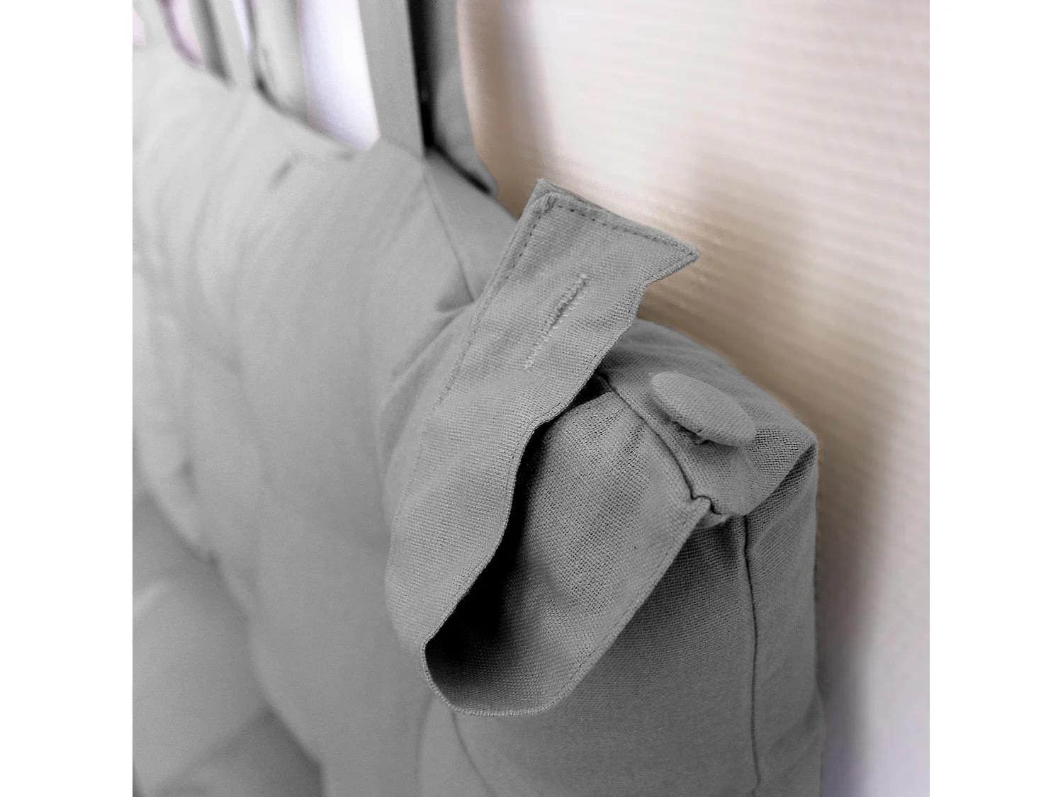 Coussin Tête de Lit Uni "Panama" 70cm Gris Clair