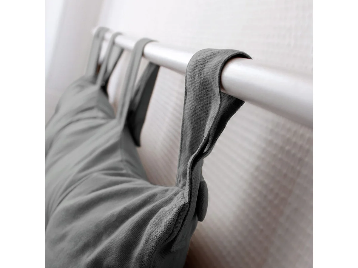 Coussin Tête de Lit Uni "Panama" 70cm Gris Clair