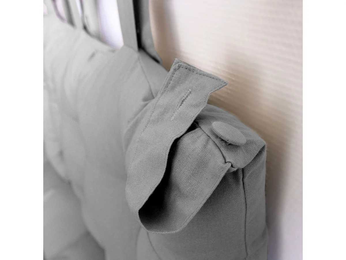 Coussin Tête de Lit Uni "Panama" 70cm Gris Clair
