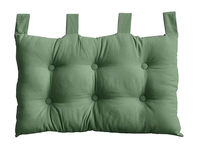 Coussin Tête de Lit Uni "Panama" 70cm Vert Argile