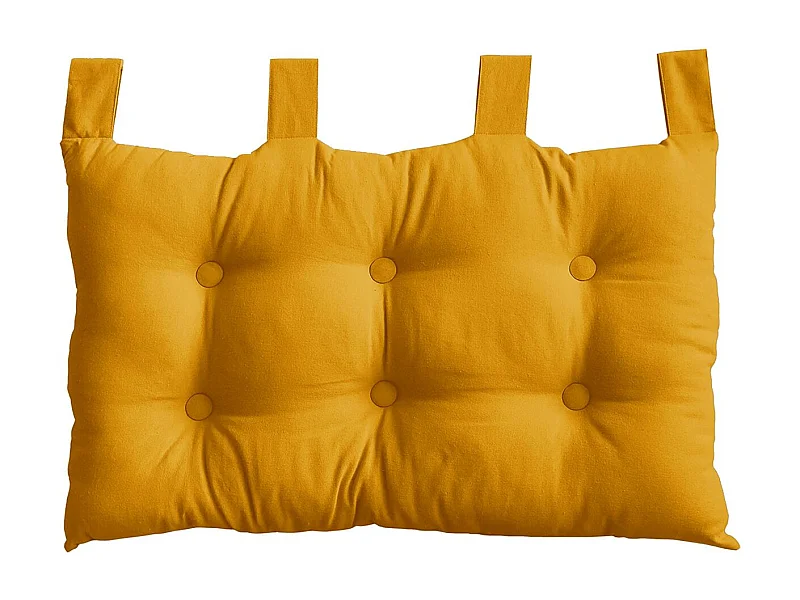 Coussin Tête de Lit Uni "Panama" 70cm Moutarde