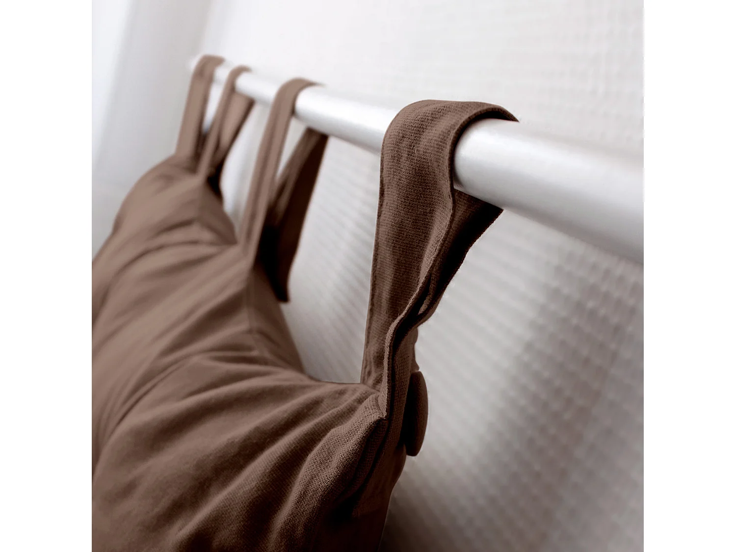 Coussin Tête de Lit Uni "Panama" 70cm Vison