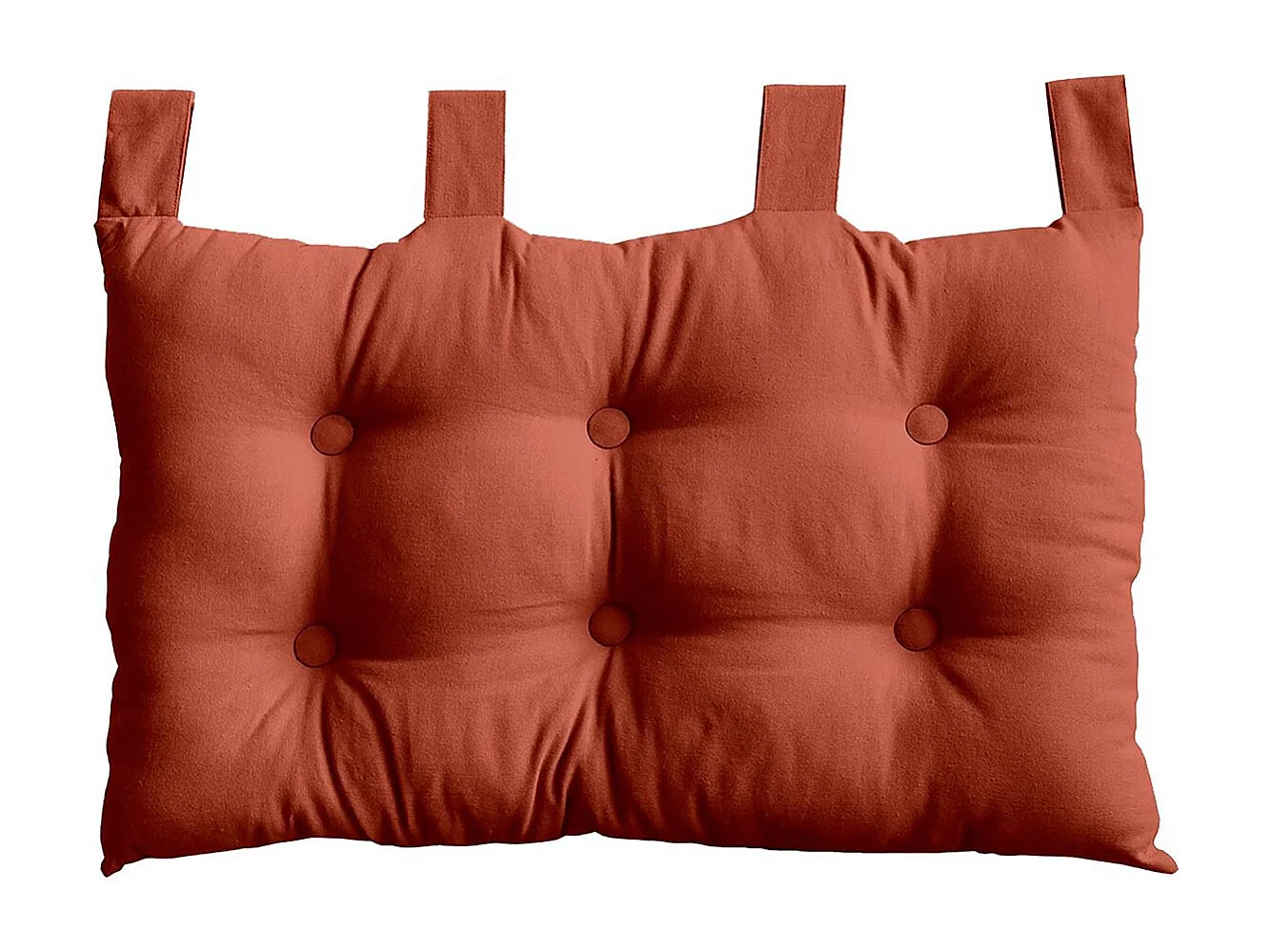 Coussin Tête de Lit Uni "Panama" 70cm Terracotta