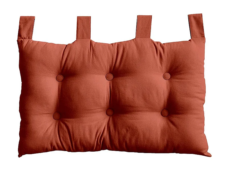 Coussin Tête de Lit Uni "Panama" 70cm Terracotta