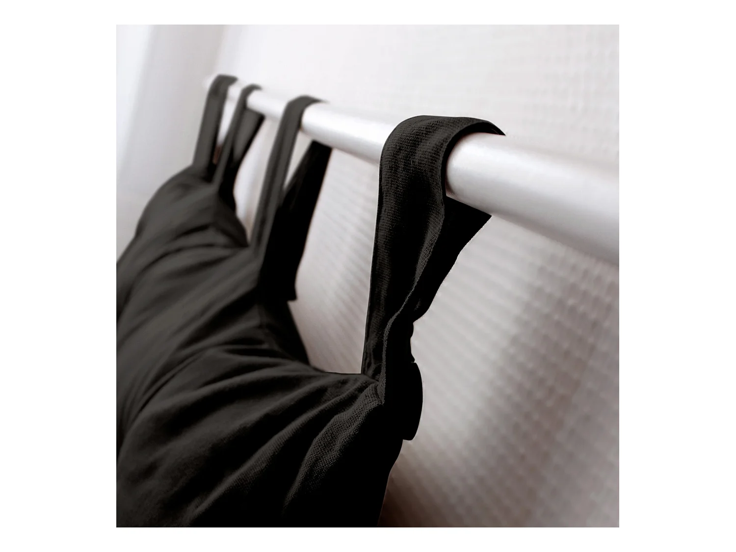 Coussin Tête de Lit Uni "Panama" 70cm Noir