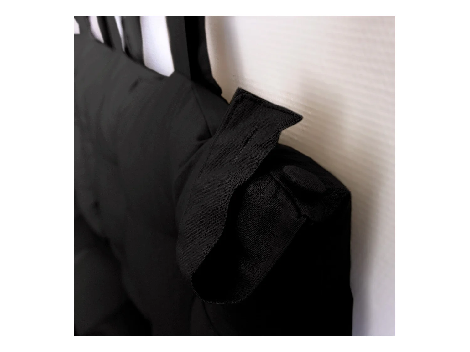 Coussin Tête de Lit Uni "Panama" 70cm Noir