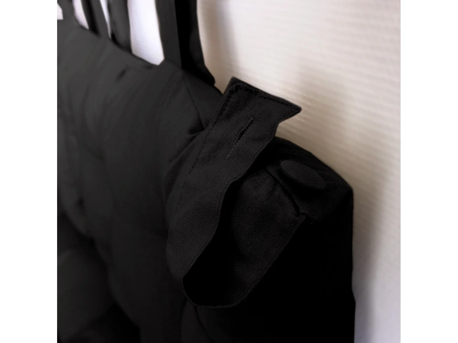 Coussin Tête de Lit Uni "Panama" 70cm Noir