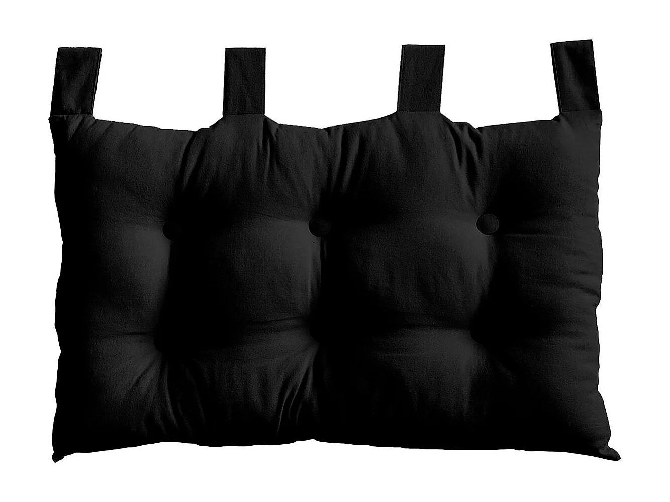 Coussin Tête de Lit Uni "Panama" 70cm Noir