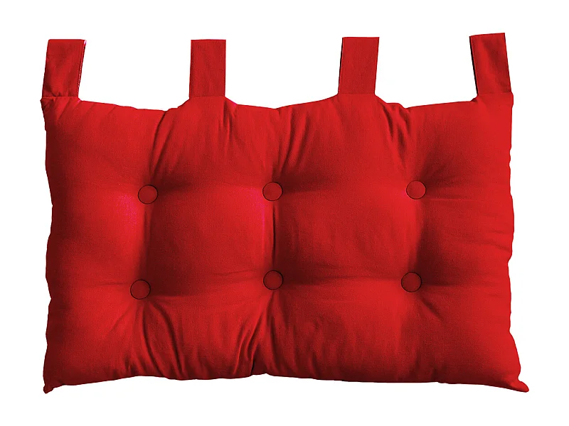 Coussin Tête de Lit Uni "Panama" 70cm Rouge