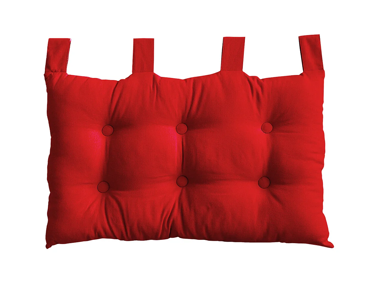 Coussin Tête de Lit Uni "Panama" 70cm Rouge