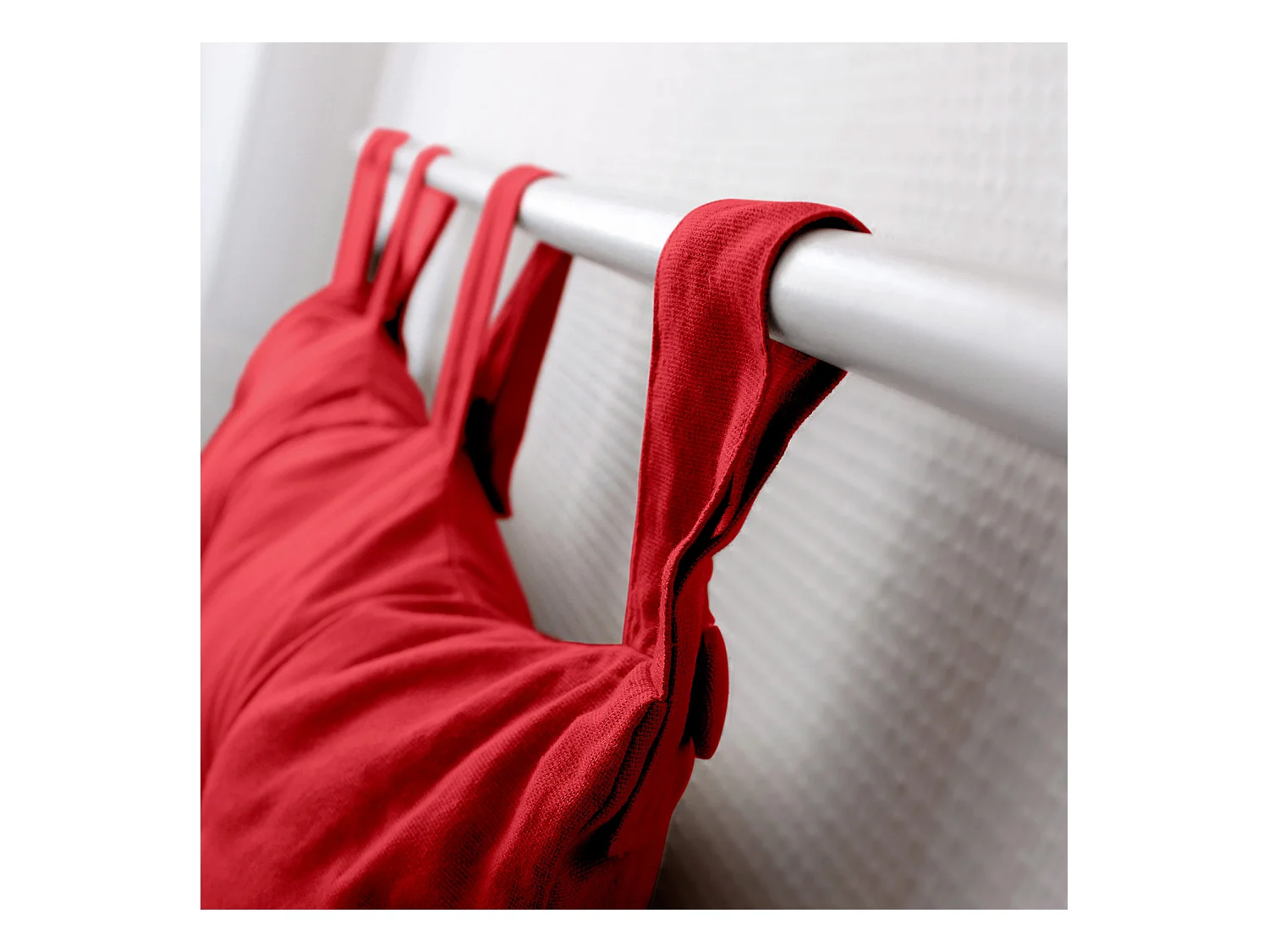 Coussin Tête de Lit Uni "Panama" 70cm Rouge