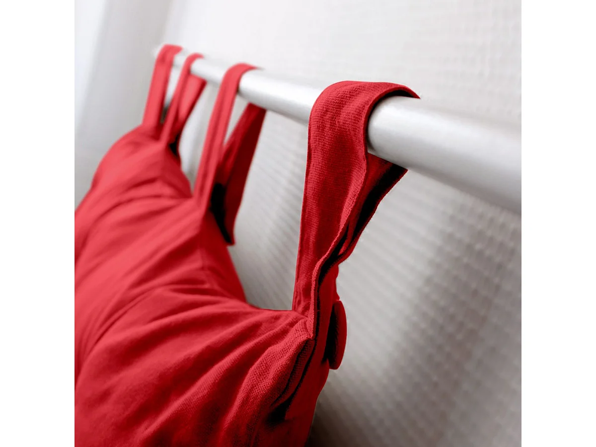 Coussin Tête de Lit Uni "Panama" 70cm Rouge