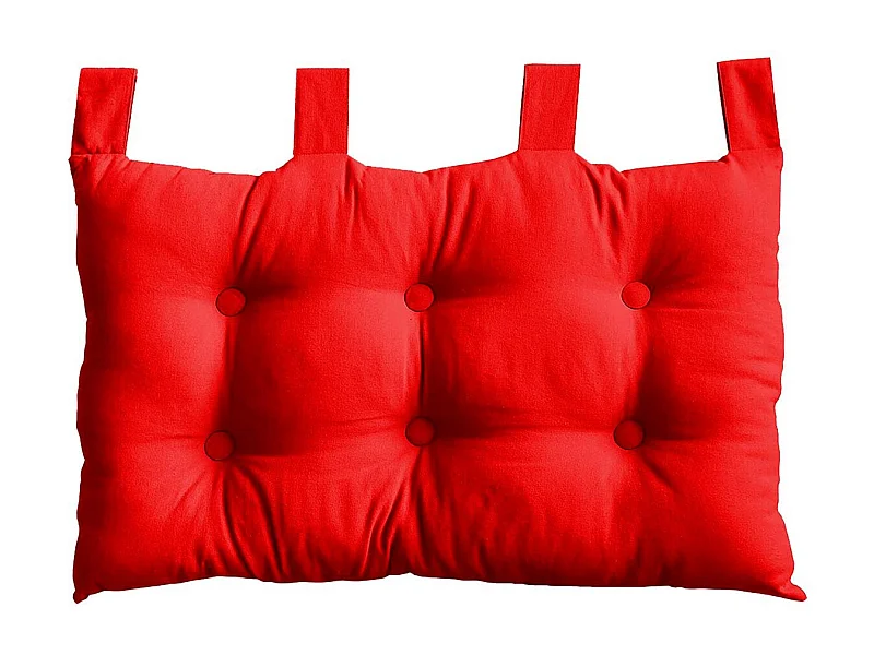 Coussin Tête de Lit Uni "Panama" 70cm Rouge