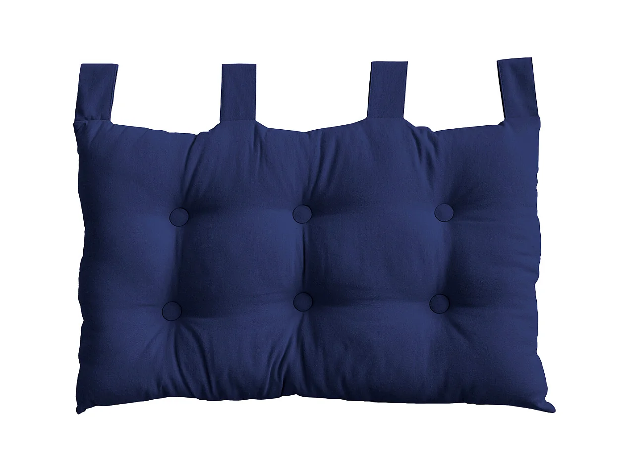 Coussin Tête de Lit Uni "Panama" 70cm Bleu Marine