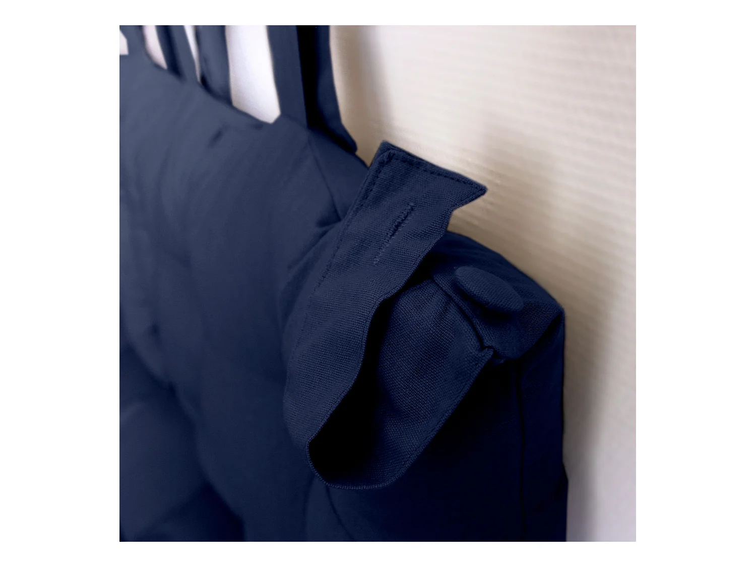 Coussin Tête de Lit Uni "Panama" 70cm Bleu Marine